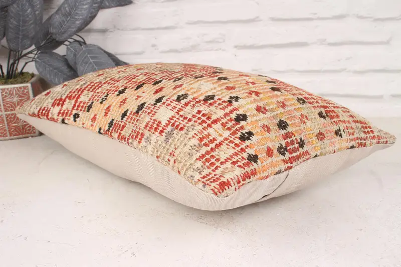 Customized Cushion Cover, Interior Designer Pillow, Natural Cushion Case, Home Decor Pillow, Antique Pillows, Cushion Case, 12x20 Red Pillow Case - 6