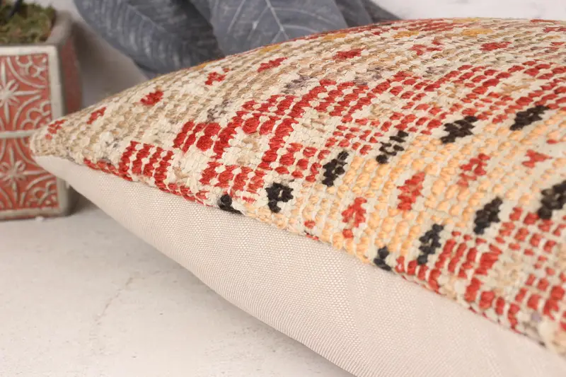 Customized Cushion Cover, Interior Designer Pillow, Natural Cushion Case, Home Decor Pillow, Antique Pillows, Cushion Case, 12x20 Red Pillow Case - 7