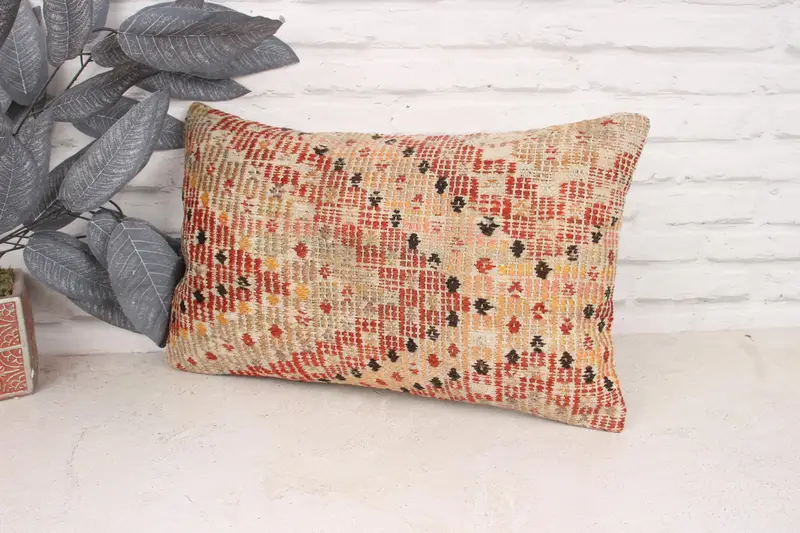 Customized Cushion Cover, Interior Designer Pillow, Natural Cushion Case, Home Decor Pillow, Antique Pillows, Cushion Case, 12x20 Red Pillow Case - 4