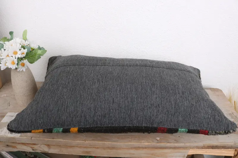 Pillow for Sofa, Vintage Kilim Pillow, Indoor Pillow Case, Patio Pillow Sham, Kilim Pillow Cover, Pillow, 12x20 Brown Cushion Case - 7