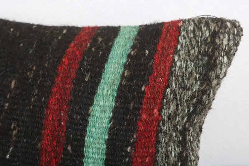 Pillow for Sofa, Vintage Kilim Pillow, Indoor Pillow Case, Patio Pillow Sham, Kilim Pillow Cover, Pillow, 12x20 Brown Cushion Case - 5