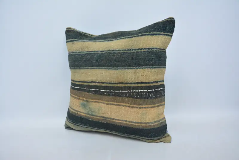 Pillow Case, Shabby Chic Pillow Case, Pillow for Couch, Boho Pillow Sham Cover, Tapestry Cushion Cover, Handmade Kilim Cushion, 22x22 Beige Pillow - 4
