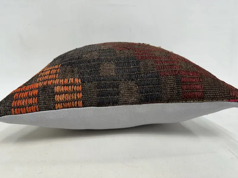 Christmas Pillow Case, Kilim Cushion Sham, Gift Pillow, 20x20 Red Cushion, Kilim Rug Pillow Cover, Pillow Case, Handmade Kilim Cushion - 5