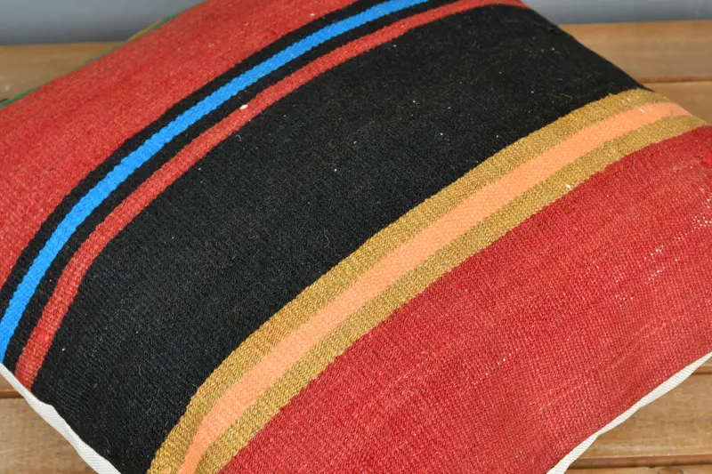 Pillow Cover, Ethnic Pillow Cover Cushion Cover, 18x18 Red Pillow Case, Home Decor Pillow, Turkish Kilim Pillow, Boho Pillow - 3