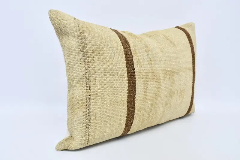 Home Decor Pillow, Vintage Pillow, Office Chair Pillow Cover, Pillow Case, Boho Pillow, Vintage Throw Cushion Cover, 20x28 Beige Pillow Sham - 3