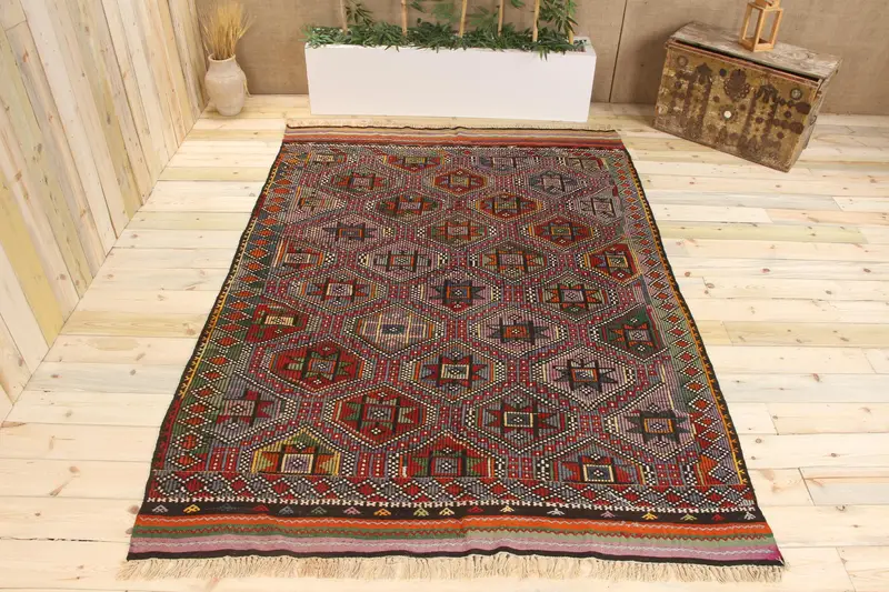 Handgefertigter blauer Tarnteppich, 0,5 x 8,8 Fuß, schickes Dekor