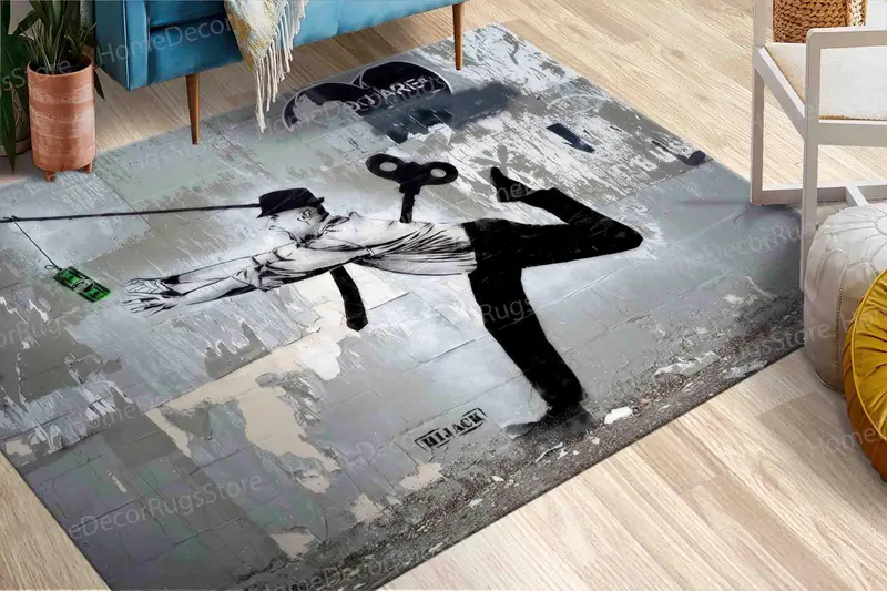 ハイジャック グラフィティ プリント ラグ: モダンな空間のための大胆なアート