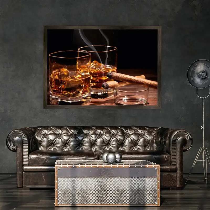 Elegant Printed Glass: Modern Elegance for Cigar, Bar, Man Cave