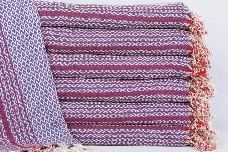 Bridesmaid Gift Towel, Organic Cotton Bath Towel, 70x40 Inches, Purple Diamond