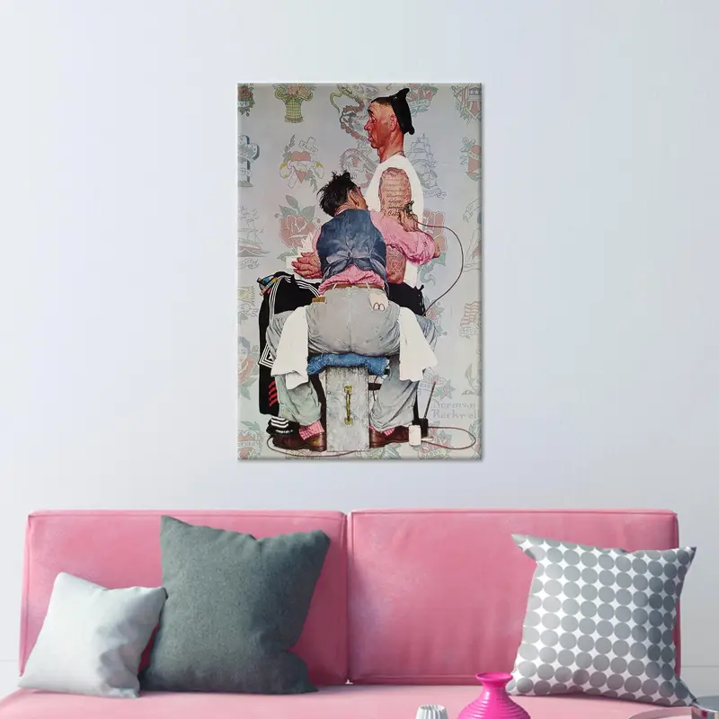 風変わりなノーマン ロックウェル キャンバス: モダンな抽象アート プリント