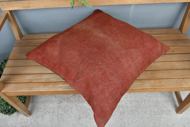 24x24 Red Pillow Sham, Antique Pillows, Pillow Cover, Vintage Kilim Pillow, Pillow for Couch, Farmhouse Pillow Cover, Bright Pillow - 2