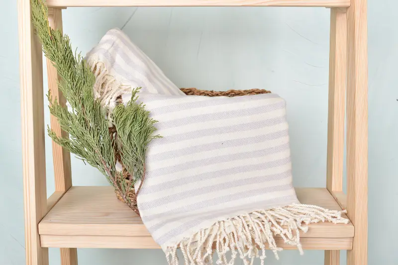 70x40 Cotton Striped Towel, Wedding Favors, Organic cotton peshtemal for spa and beach, Personalized Towel, Bridesmaid Gift, Bridal Shower Gifts - 4