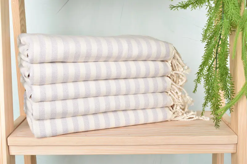 70x40 Cotton Striped Towel, Wedding Favors, Organic cotton peshtemal for spa and beach, Personalized Towel, Bridesmaid Gift, Bridal Shower Gifts - 2