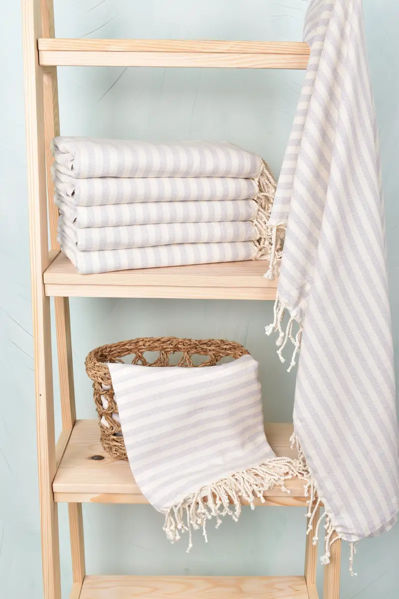 70x40 Cotton Striped Towel, Wedding Favors, Organic cotton peshtemal for spa and beach, Personalized Towel, Bridesmaid Gift, Bridal Shower Gifts - 3