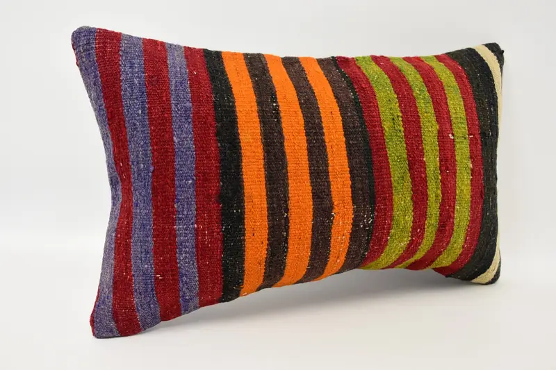12x20 Orange Pillow Case, Retro Throw Pillow Case, Kilim Pillow Cover, Pillow Sham, Bolster Throw Pillow Sham, Throw Kilim Pillow, Turkish Pillow - 3