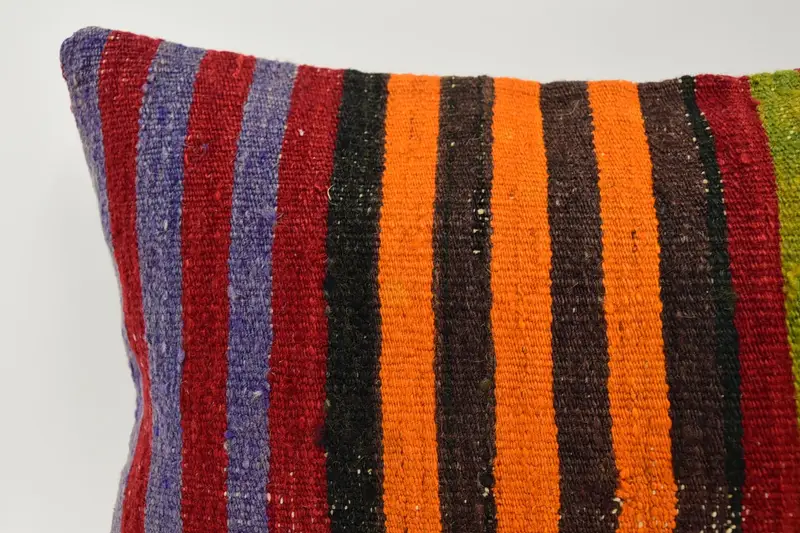 12x20 Orange Pillow Case, Retro Throw Pillow Case, Kilim Pillow Cover, Pillow Sham, Bolster Throw Pillow Sham, Throw Kilim Pillow, Turkish Pillow - 2