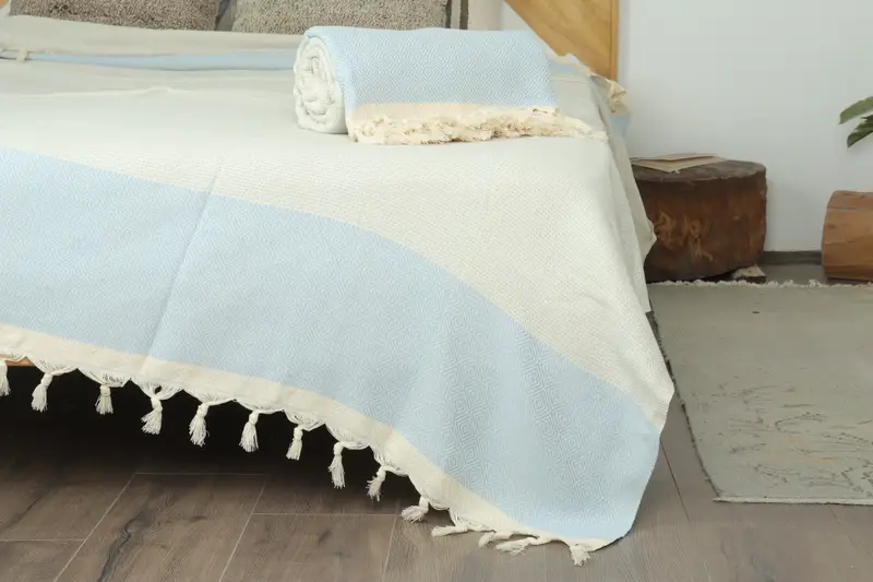 104x80 Cotton Diamond Towel, Monogram Beach Blanket, Best Wedding Gift, Christmas Gift, Monogram Blanket, Boho Throw Blankets, Bridal Shower Gift - 7