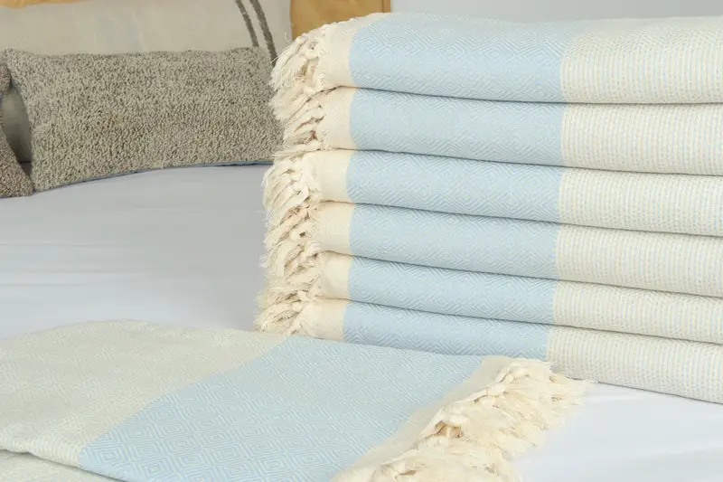 104x80 Cotton Diamond Towel, Monogram Beach Blanket, Best Wedding Gift, Christmas Gift, Monogram Blanket, Boho Throw Blankets, Bridal Shower Gift - 3