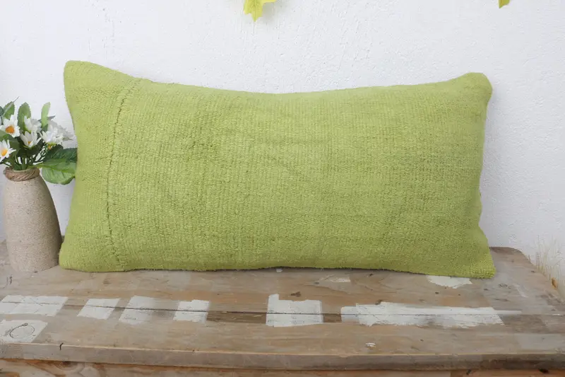 Home Decor Pillow, 12x24 Yellow Cushion Case, Vintage Kilim Pillow, Farmhouse Cushion, Pillow Sham, Southwestern Cushion, Kilim Pillow Cover - 2