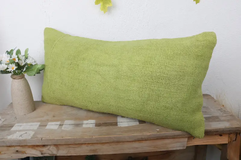 Home Decor Pillow, 12x24 Yellow Cushion Case, Vintage Kilim Pillow, Farmhouse Cushion, Pillow Sham, Southwestern Cushion, Kilim Pillow Cover - 4