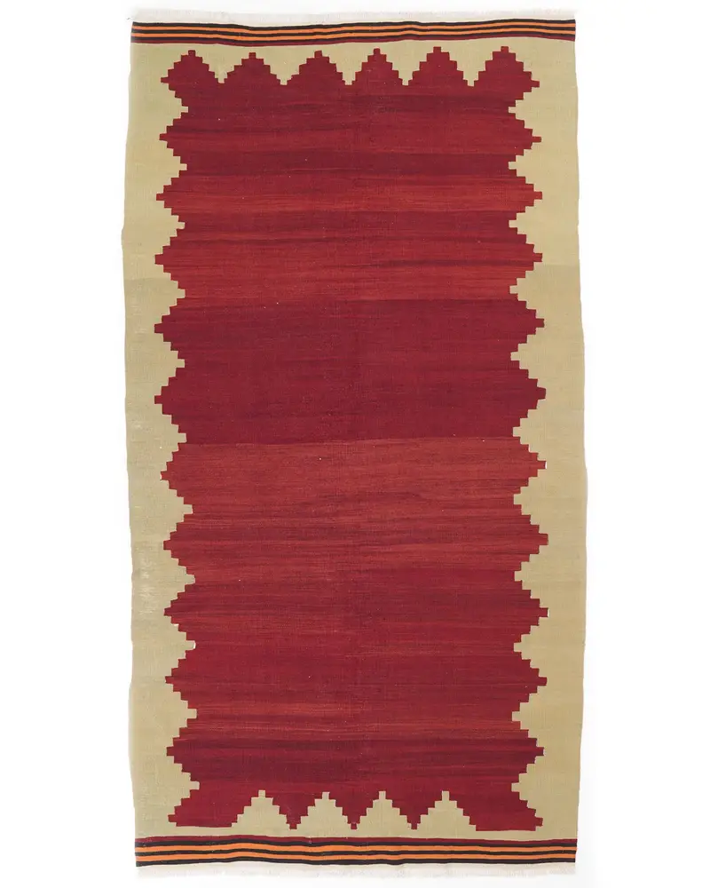 Kırmızı ve Bej Halı, 5,1x9,6 ft Zarif Konfor