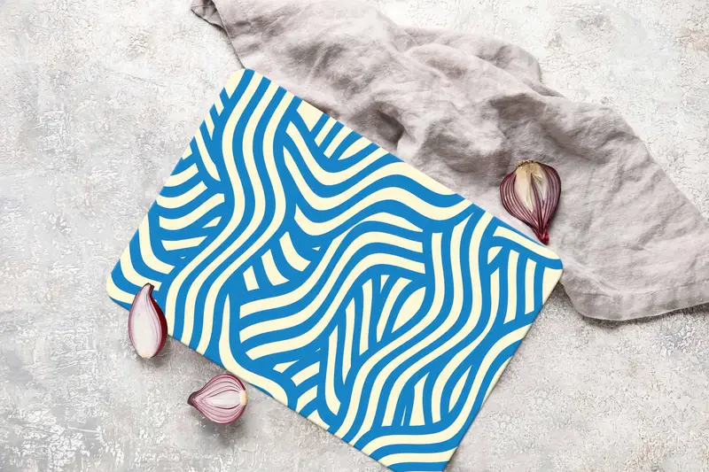 模様入りガラスまな板: モダン、安全、衛生的