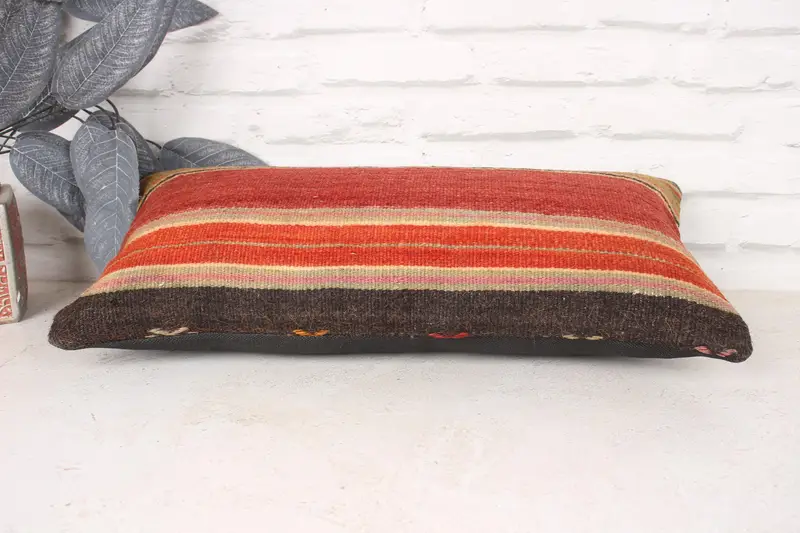 Pillow Cover, Pillow for Couch, Vintage Kilim Pillow, Sofa Pillow Case, Bohemian Cushion Pillow, Kilim Pillow Cover, 10x20 Red Pillow - 5