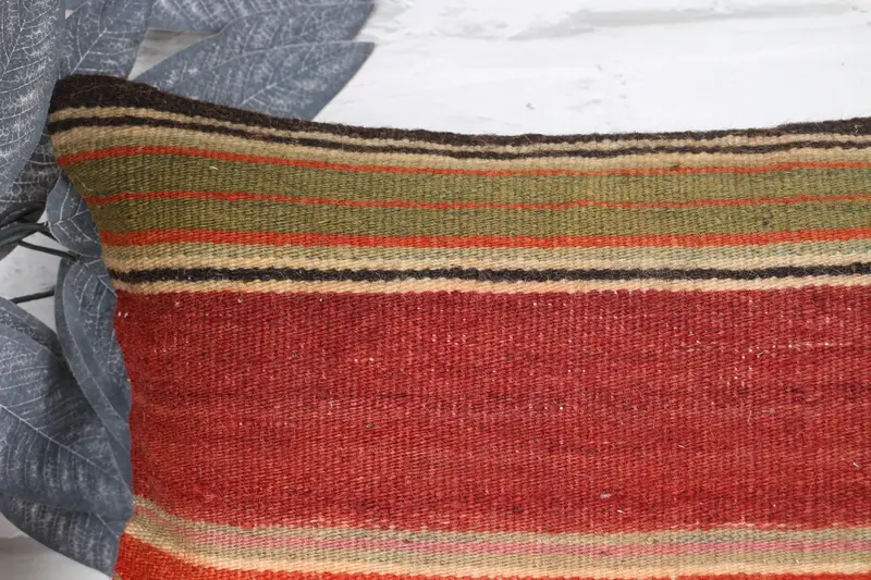 Pillow Cover, Pillow for Couch, Vintage Kilim Pillow, Sofa Pillow Case, Bohemian Cushion Pillow, Kilim Pillow Cover, 10x20 Red Pillow - 2