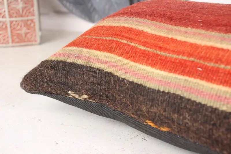 Pillow Cover, Pillow for Couch, Vintage Kilim Pillow, Sofa Pillow Case, Bohemian Cushion Pillow, Kilim Pillow Cover, 10x20 Red Pillow - 6
