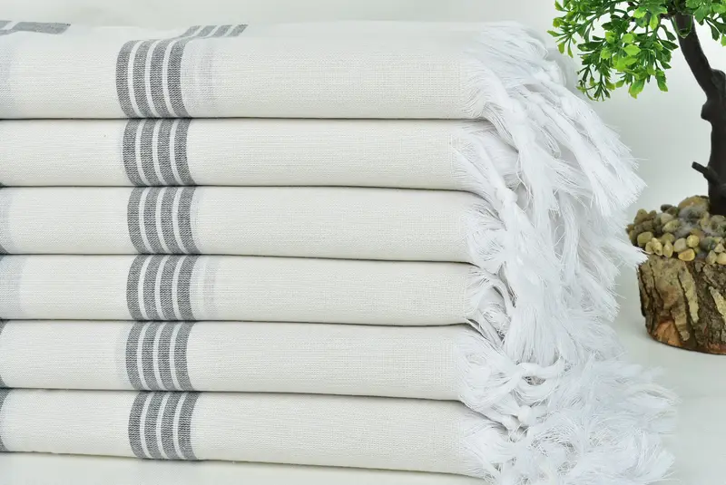 Custom Wedding Gifts, 68x36 Cotton Striped Towel, Halloween Gifts, Quick-Dry Beach Towel, Handmade Turkish Towel, Fouta towel, Bulk Order Towel - 3