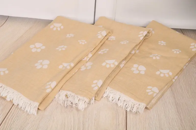 Sand-free towel, Housewarming Gift, Gift For Best Friend, Turkish towel, Traditional Turkish peshtemal for hammam, 70x36 Cotton Paw Design Towel - 7