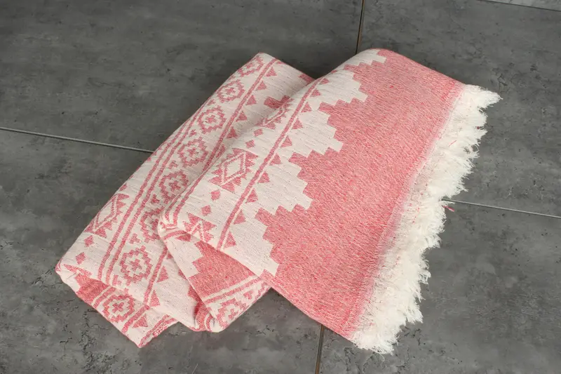 86x56 Cotton Kilim Towel, Throw Blanket Couch, Monogram Blanket, Turkish Blanket, Wedding Hand Made Gift, Bridal Shower Gifts, Turkish Blanket Throw - 6