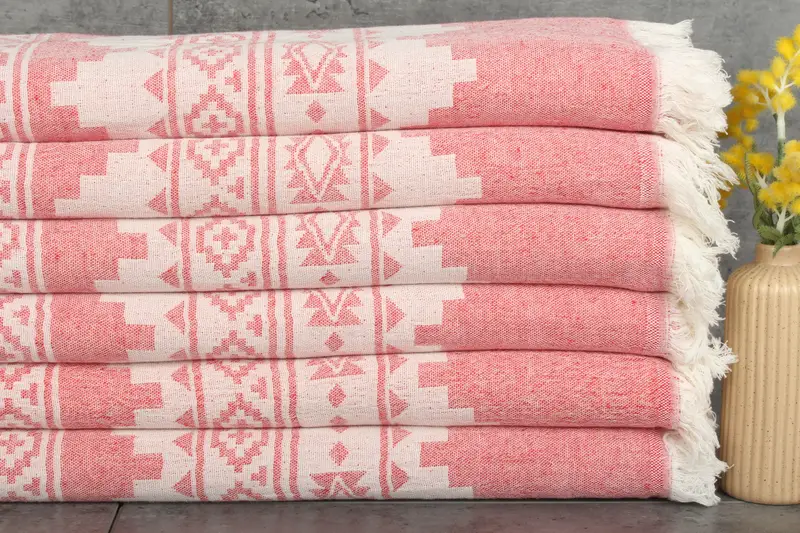 86x56 Cotton Kilim Towel, Throw Blanket Couch, Monogram Blanket, Turkish Blanket, Wedding Hand Made Gift, Bridal Shower Gifts, Turkish Blanket Throw - 2