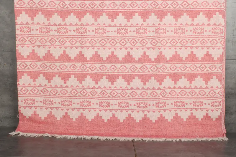 86x56 Cotton Kilim Towel, Throw Blanket Couch, Monogram Blanket, Turkish Blanket, Wedding Hand Made Gift, Bridal Shower Gifts, Turkish Blanket Throw - 1