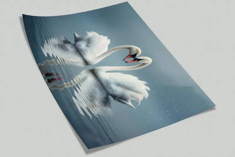 Two Swans Wall Paper, Animal Wall Stickers, Swans In Love Wall Art, Love Wall Mural, Self Adhesive Paper, Paper Wall Art, - 10