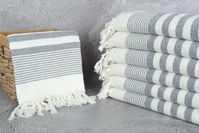 Absorbent Turkish towel, Bachelorette Party Gifts, Sand-resistant towel, Travel towel, 68x40 Cotton Striped Terry Towel, Bachelor Party Favors - 3