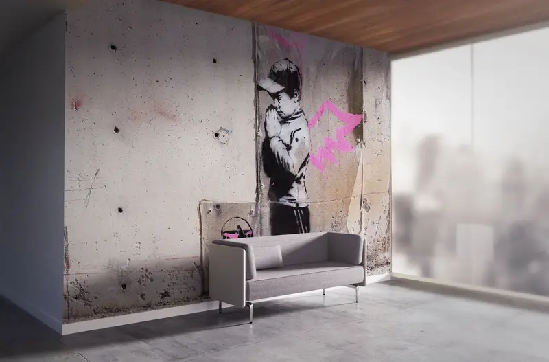 Banksy Boy Wall Print, Street Wallpaper, Banksy Wall Print, Banksy Pink Wings Wall Painting, Banksy Graffiti Wallpaper, - 5