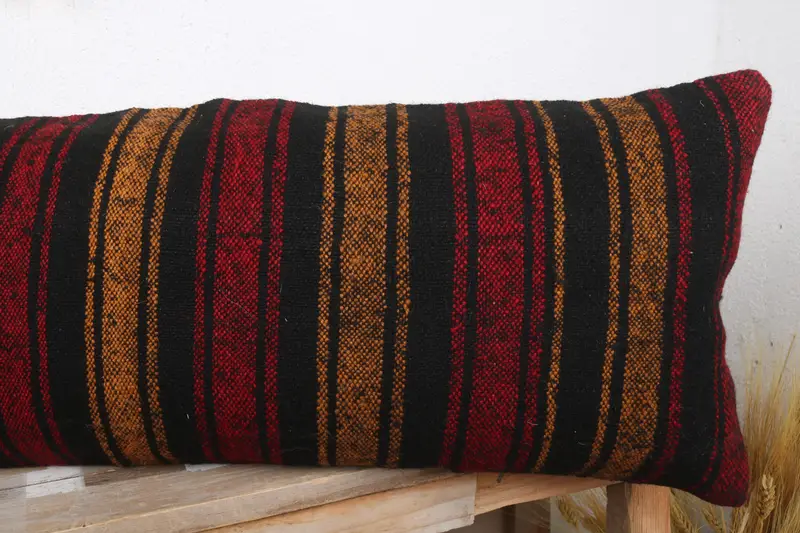 Vintage Kilim Pillow Cushion Case, Pillow for Sofa, Vintage Kilim Pillow, Pillow Sham, 12x36 Red Pillow Cover, Vintage Kilim Throw Pillow - 5