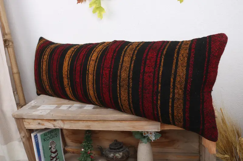 Vintage Kilim Pillow Cushion Case, Pillow for Sofa, Vintage Kilim Pillow, Pillow Sham, 12x36 Red Pillow Cover, Vintage Kilim Throw Pillow - 4
