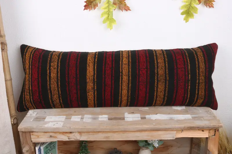 Vintage Kilim Pillow Cushion Case, Pillow for Sofa, Vintage Kilim Pillow, Pillow Sham, 12x36 Red Pillow Cover, Vintage Kilim Throw Pillow - 2