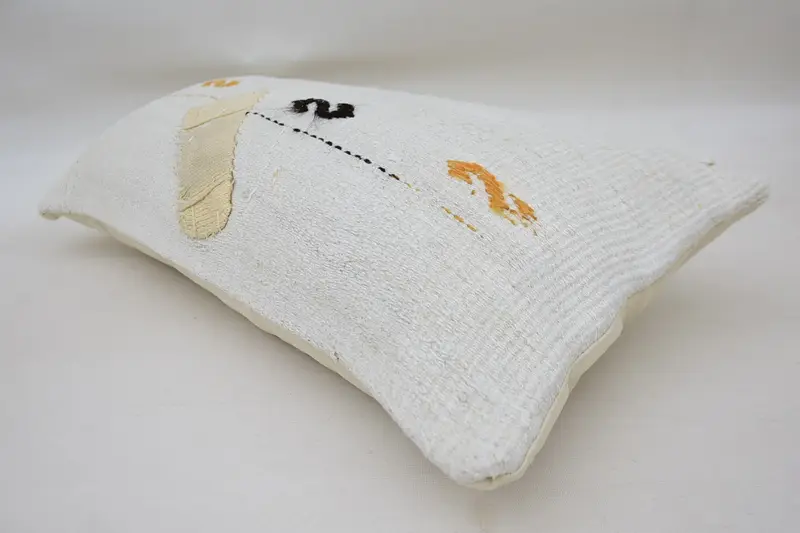 Vintage Kilim Throw Pillow, Indoor Pillow Sham, Interior Designer Pillow, Pillow Cover, 12x24 White Cushion Cover, Ethnical Kilim Rug Pillow - 6