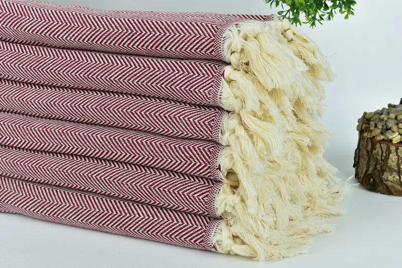 Travel towel, 70x40 Cotton Herringbone Towel, Embroidered Towel, Peshtemal Towel USA, Personalized Turkish Towel, Valentines Gift, Wedding Towel - 3