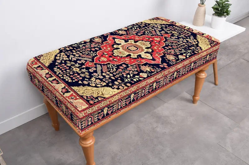 キリム風パターンのモジュール式オットマン、ソファセット オットマン