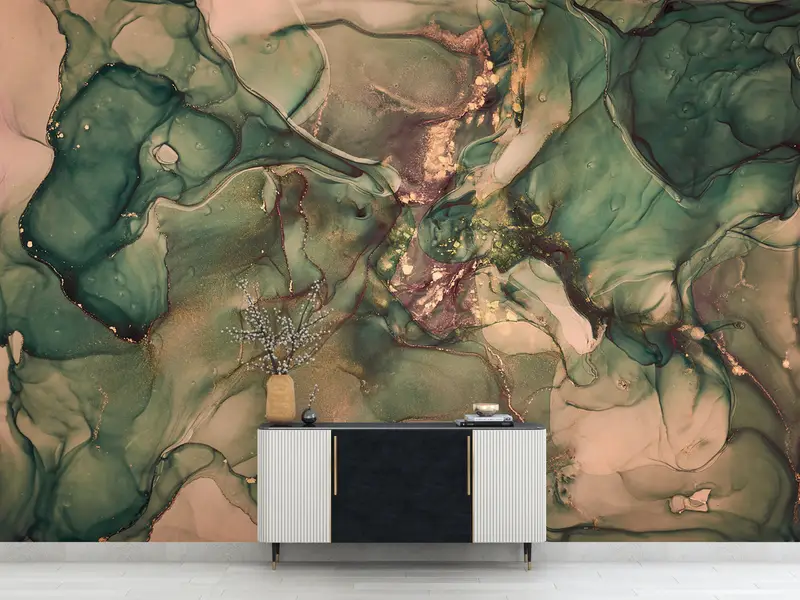 エレガントなプリント壁紙: 高級大理石、現代的なきらめくデザイン