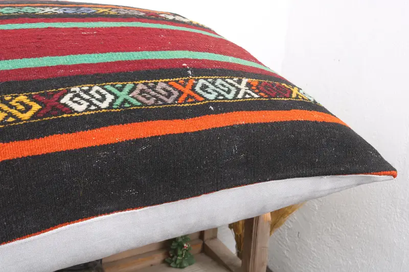 Vintage Pillow Case, Couch Pillow, Kilim Pillow, 32x32 Red Cushion, Patio Pillow, Pillow Sham, Pillow for Couch, Boho Pillow - 6