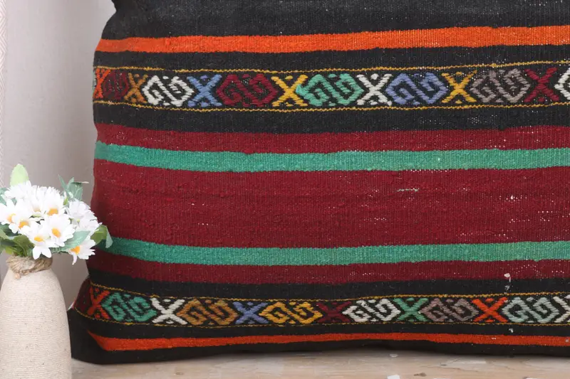 Vintage Pillow Case, Couch Pillow, Kilim Pillow, 32x32 Red Cushion, Patio Pillow, Pillow Sham, Pillow for Couch, Boho Pillow - 3