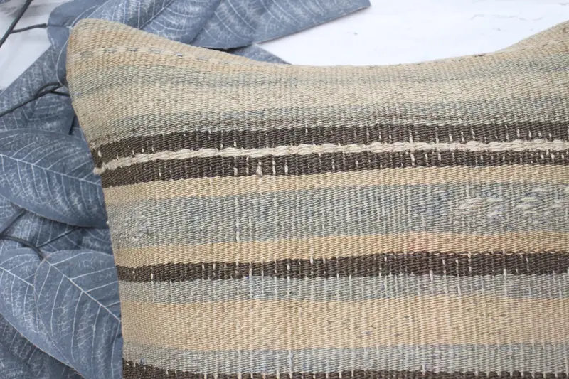 14x14 Beige Pillow Cover, Throw Kilim Pillow, Muted Cushion Case, Turkish Pillow, Muted Pillow Case, Kilim Cushion Sham, Pillow, Retro Pillow - 2