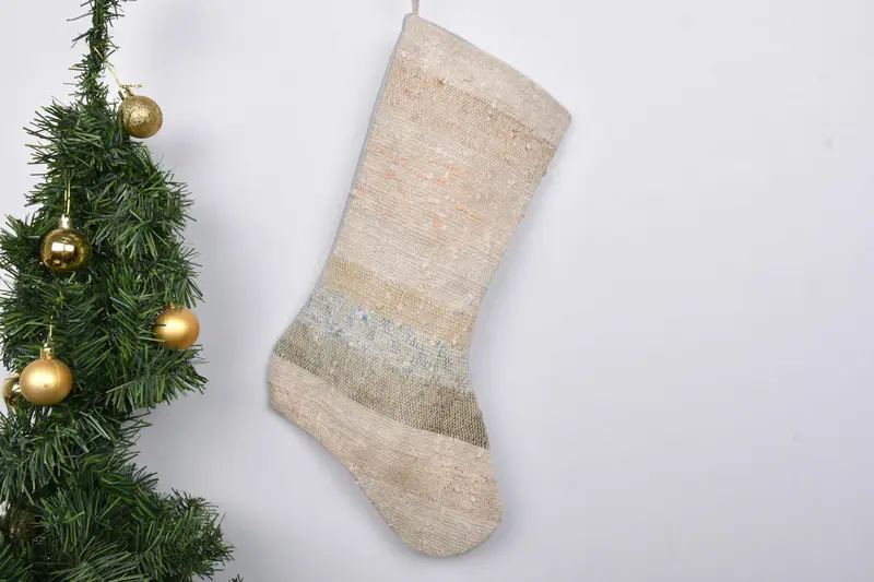 Noel Süsleri Deseni, 7 İnç Geniş Tatil Çorabı