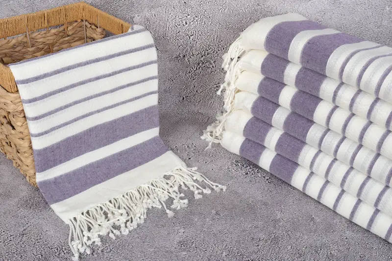 Bachelorette Party Gifts, Yoga Towel, 70x40 Cotton Striped Towel, Absorbent Turkish towel, Luxury towel, Girls Weekend Favors, Bachelor Party Favors - 3