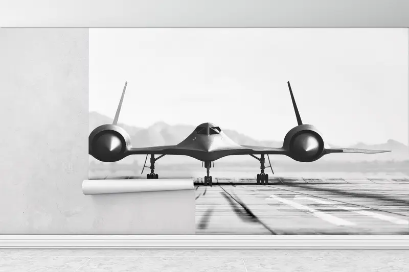 ジェット飛行機のデジタルペーパー、3D折り紙、戦闘機の壁画、戦争機の壁の装飾、モダンな壁ポスター、新築祭の贈り物、明るい壁紙、 - 1